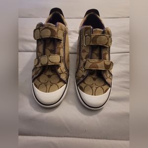 Coach Britt Velcro Monogram Sneaker Size 10 in Purple